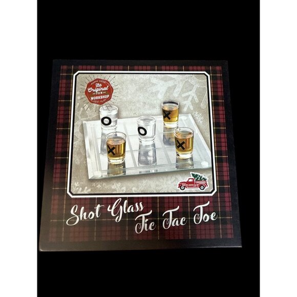Tic Tac Toe Shot Glasses drinking game Set of 5 new in Box - Picture 1 of 3